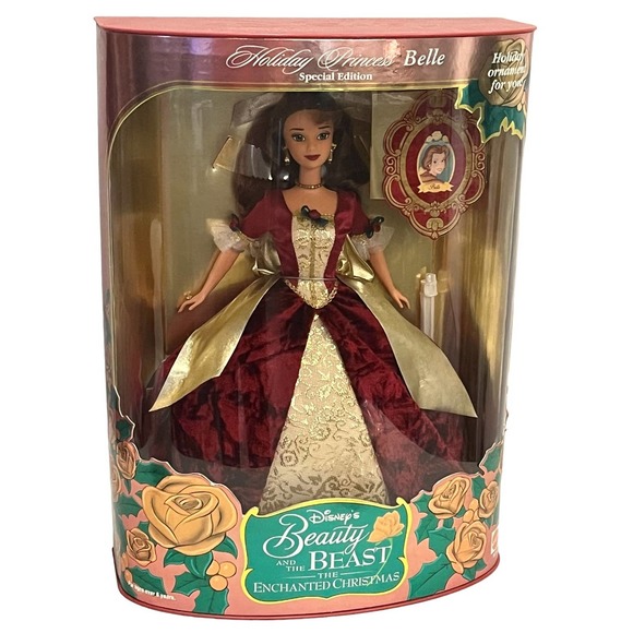 NEW Disney Princess BELLE BARBIE DOLL Beauty & The Beast 1997 Holiday Collection - Picture 1 of 5